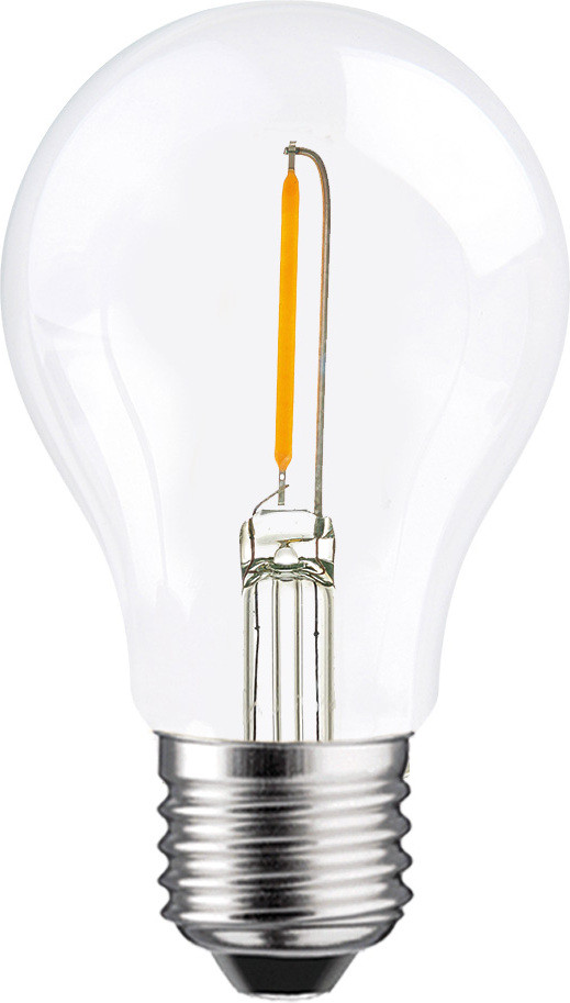 NCC-Licht LED filamentlamp A60, 1W (equivalent aan 15W), E27 fitting, helder glas, warm wit licht, 2700K