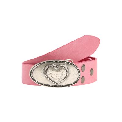 Ledergürtel RETTUNGSRING GÜRTEL "»Gump Pink«, mit austauschbarer Schließe »Herz Oval«", Damen, Gr. 105, rosa, Rindsleder, Gürtel Ledergürtel