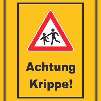 HB-Druck Achtung Krippe Schild A6 (105x148mm)