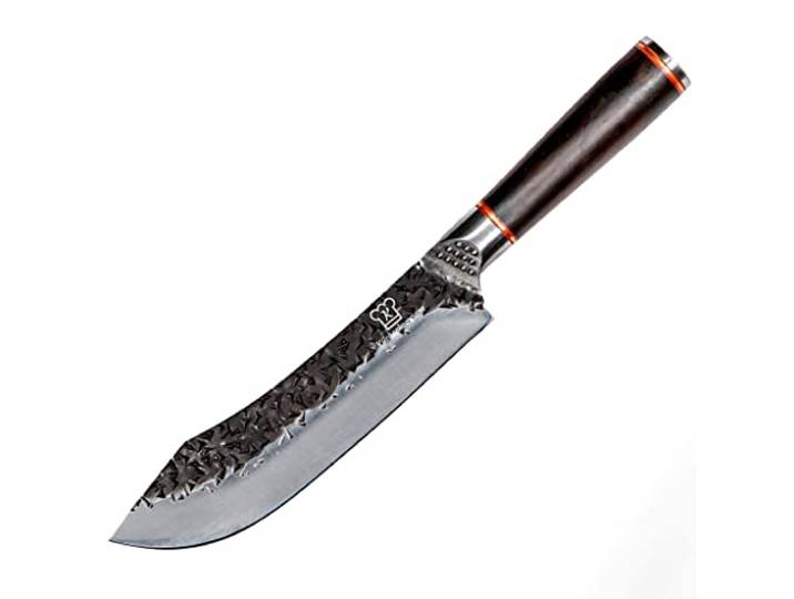 Küchenkompane – rustikales Chefmesser gebogen mit Griff aus Ebenholz Profi Küchenmesser Kochmesser handgefertigt aus Edelstahl ausbalanciert, rostfrei & scharf Designed in Germany