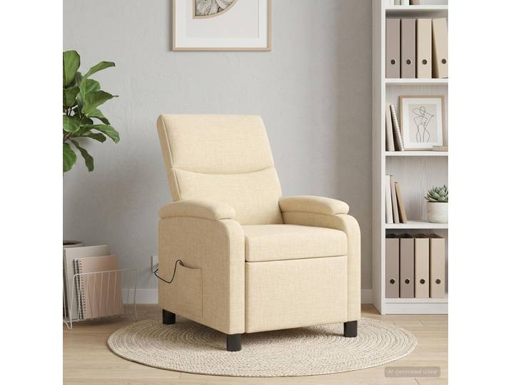 vidaXL Massage Relaxsessel Creme Stoff