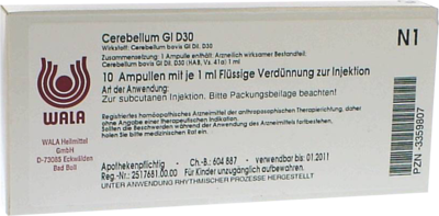 WALA Heilmittel GmbH CEREBELLUM GL D 30 Ampullen 10X1 ml 03359807