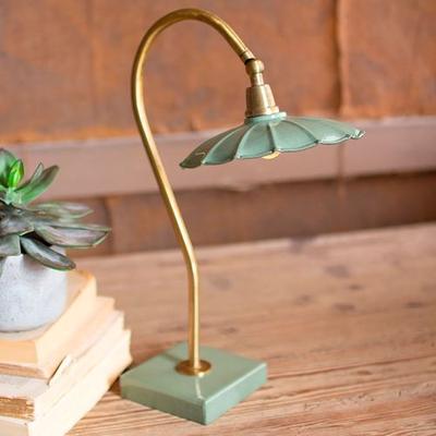 Kalalou Kylie Goose Neck Table Lamp Sage , Sage