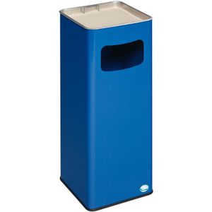 VAR Aschenbecher B25R, 3073, enzianblau, für Outdoor, 2in1, Aschenbecher & Mülleimer aus Metall, 26 x 67cm, 32 Liter