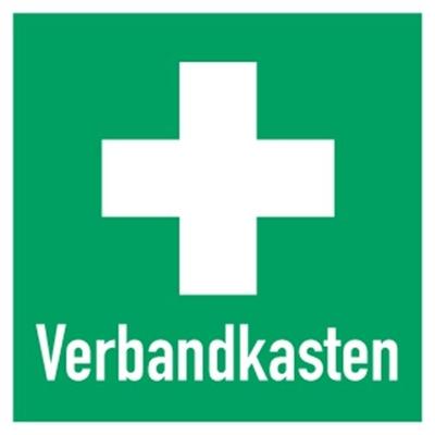 Schild Hinweis auf Erste Hilfe Verbandkasten quadratisch, Kunststoff, 250x250 mm