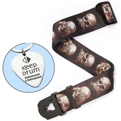 Planet Waves Gitarrengurt Skulls mit Plektrum (1x, 1.50 mm), Plektrum, Mehrfarbig, Schwarz