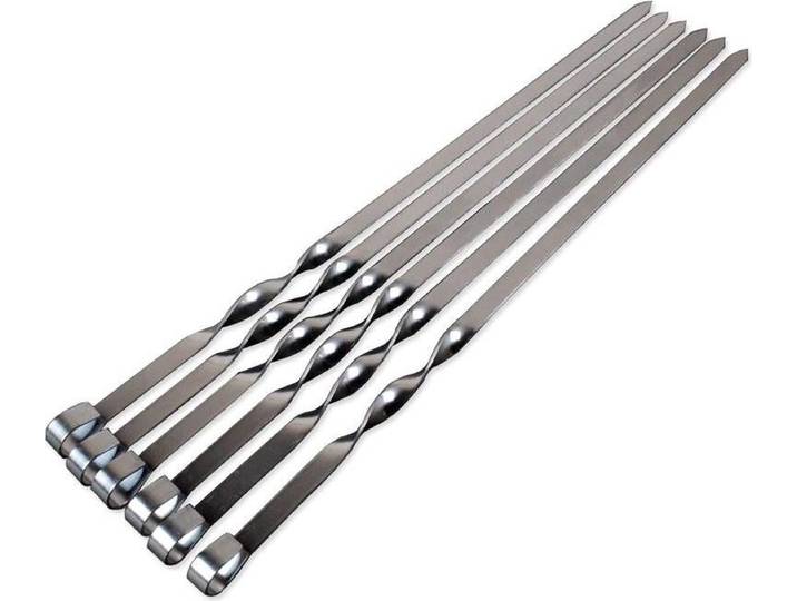 Krumble Barbecue spiezen set van 6 / RVS spiezenset van 45cm lengte / 6 stuks vleespennen voor vlees en groente - RVS