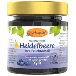 Birkengold Fruchtaufstrich Heidelbeere mit Xylit gesüßt