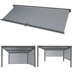 Seitenwand für Pergola MCW-L41, Pavillon Rollo Ersatzseitenwand, Stoff/Textil 3x3m ~ anthrazit