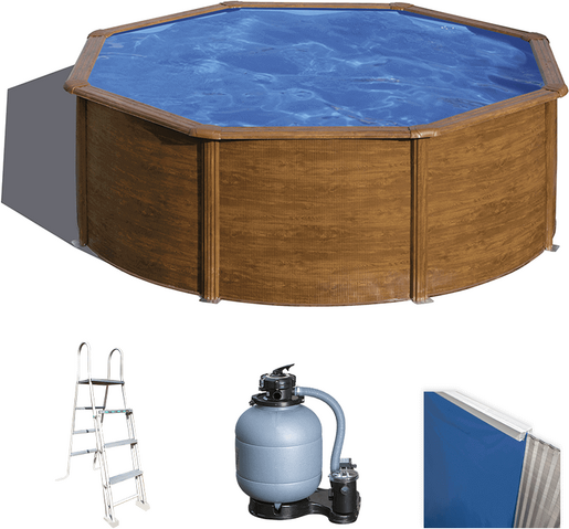 Gre Pacific ronde Ø350 x 120 cm - Piscine hors-sol en acier