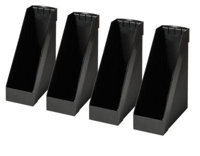 HELIT Stehsammler, extra breit, Polystyrol, 4 Stück schwarz