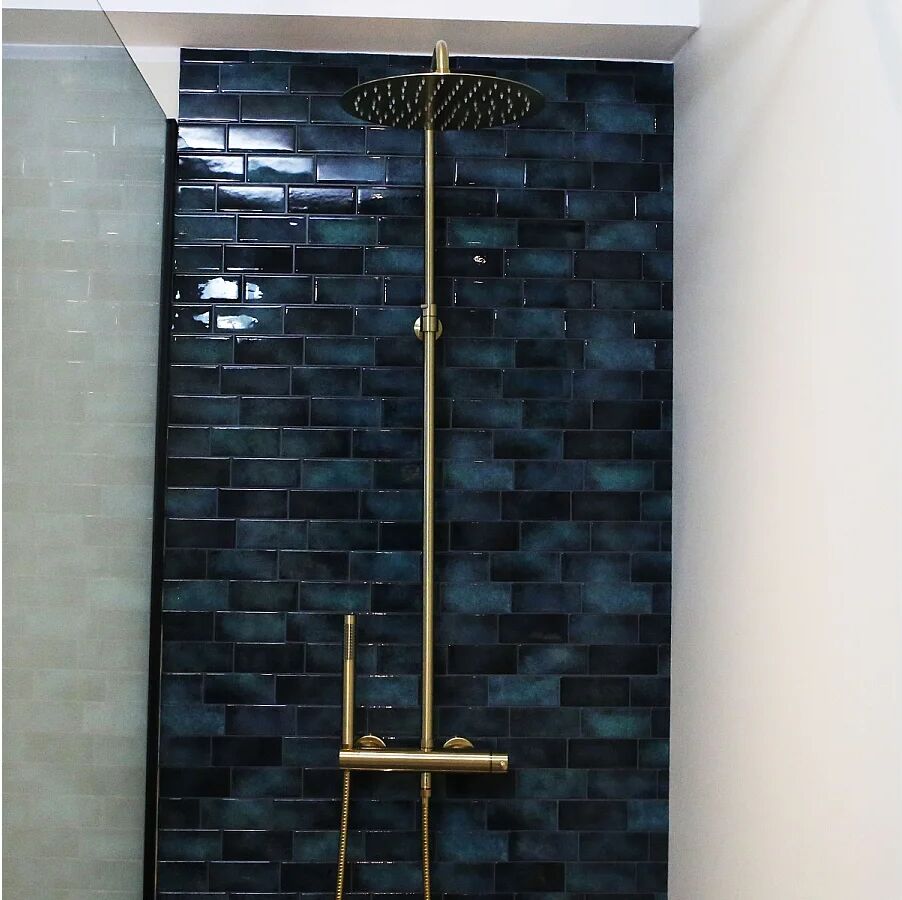 Luisa Columna de ducha mecánica oro cepillado 250 Essebagno