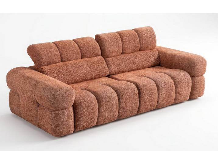 JVmoebel 3-Sitzer Sofa 3 Sitzer Modern Orange Bequem Couch Polstersofa Schick, 1 Teile, Manuell verstellbar