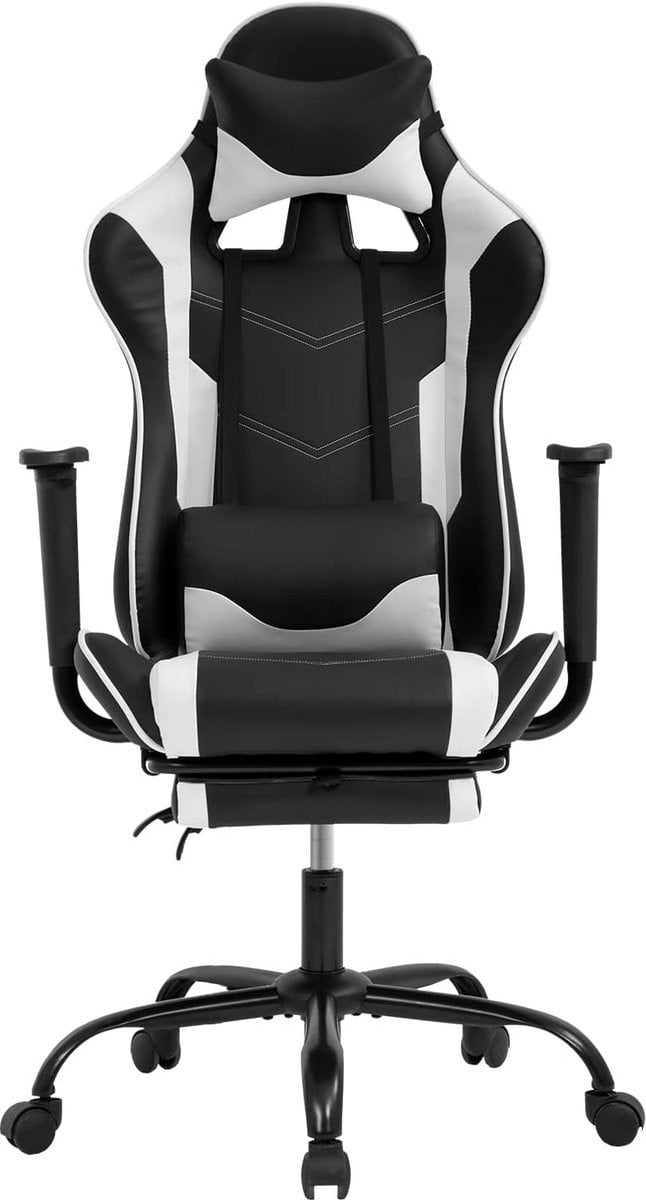 Ergonomische Gamingstoel Racer Stijl Bureaustoel met Voetsteun en Lumbale Ondersteuning