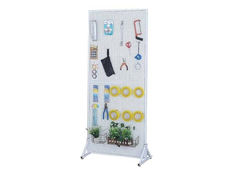 Yiustldd Stecktafel-Präsentationsständer, Große Stecktafel Aus Metall - Bodenstehende Stecktafel Mit Haken Für Supermarktlager,Weiß,120x50cm