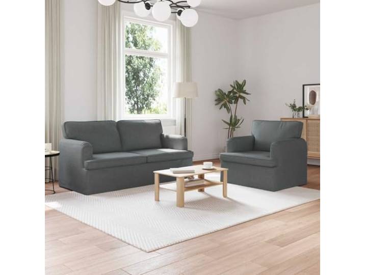 KGHERMDF Sofa Set 2 STK. Dunkelgrau Stoff Modernes Ecksofa mit Kissen Modulares Design, atmungsaktives Stoffmaterial, robustes Metallgestell, ergonomische Schaumstoffkissen, vielseitig nutzbar