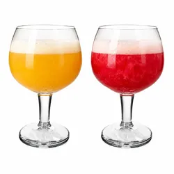 2er Set Belgische Biergläser 0,5L Klarglas Bier Cocktailglas mit Stiel Wein