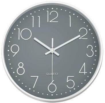 Uplift Picks Minimalist Silent Quartz Wall Clock Modern 3D Number Wall Decor gray 12 In