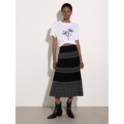Midirock APRICOT "Rock", Damen, Gr. 16, schwarz, gewebt, , Modisch, normal, Röcke, mit Boho-Muster