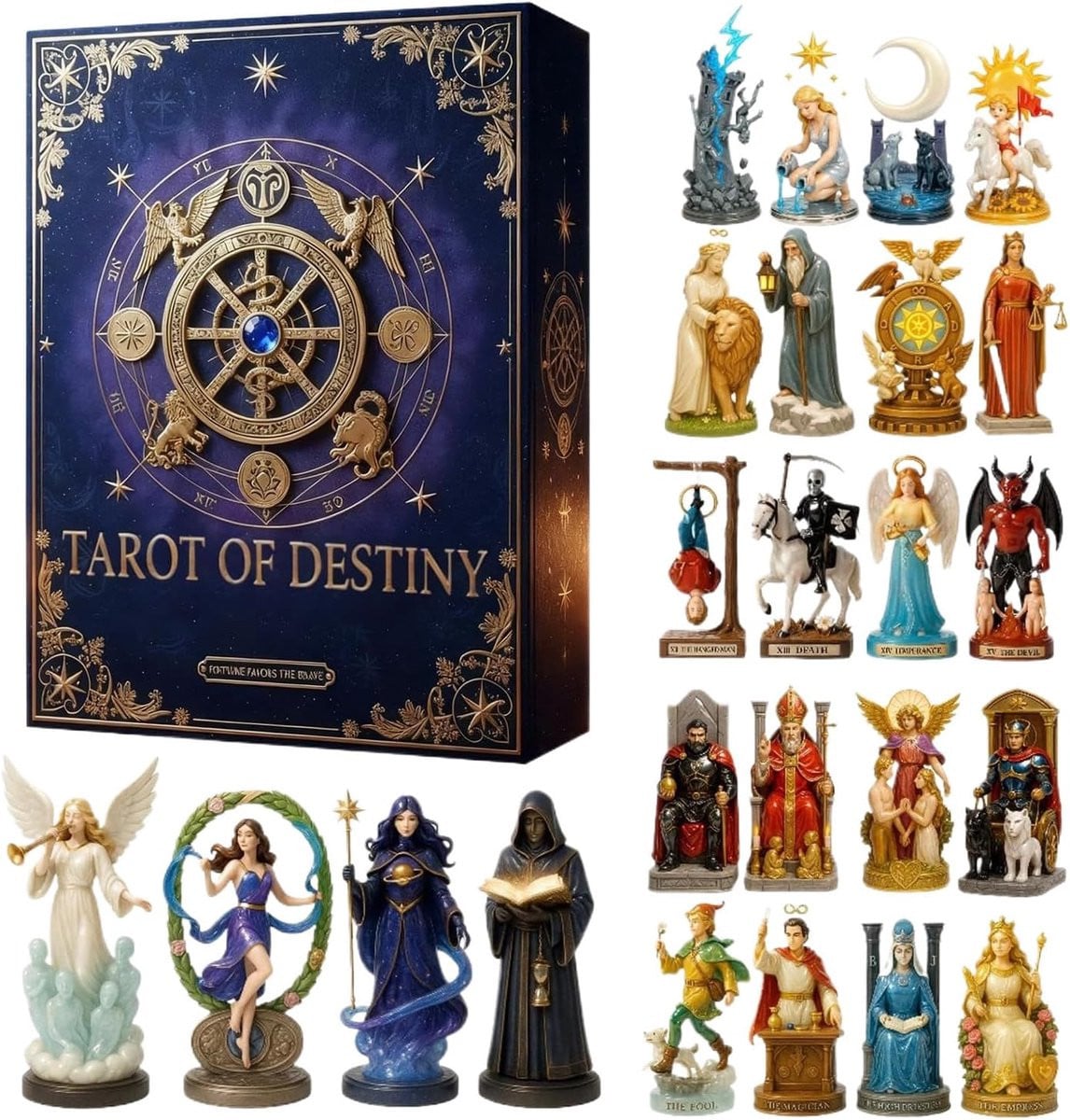 Tarot Adventskalender met 24 Multicolor Figuren voor Volwassenen