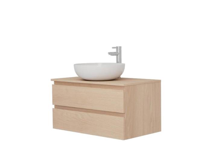 Ensemble meuble simple vasque 80 cm + vasque + robinet