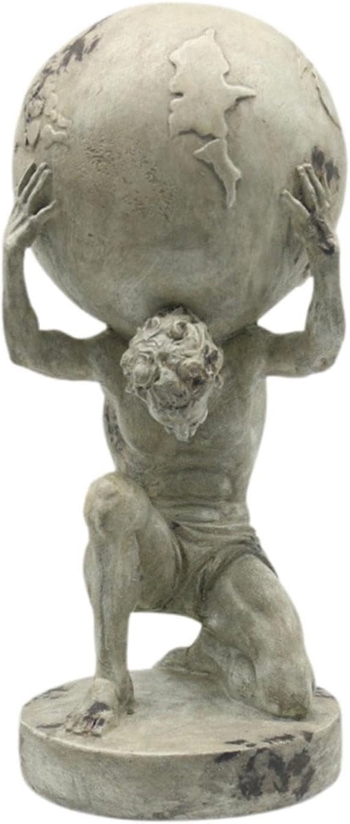 Grijs Hars Beeld Decoratie Figuur met Levensechte Details, Hoogte: 32 cm