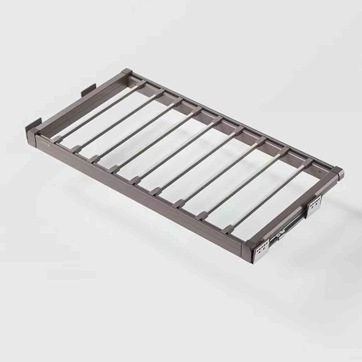 Uittrekbare kledingstang voor broeken met soepele glijrails, grijs, breedte: 45-91 cm