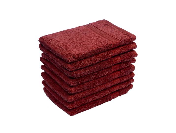 8er-Set Waschhandschuhe aus 100% Baumwolle, Waschlappen mit Schlaufe, bordeaux