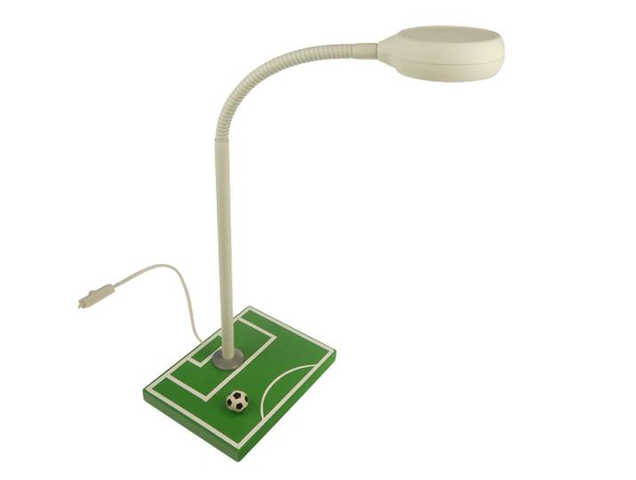 Niermann Standby Tischlampe FUßBALLFELD, weiß / opal, für Kinderzimmer, Holz