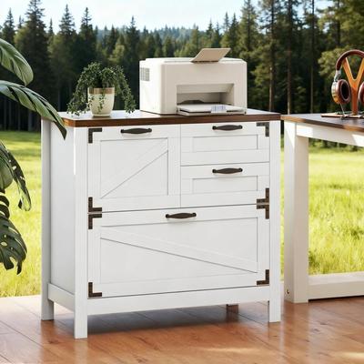 Kodotan sofa Farmhouse File Cabinet with 4 Drawers Lateral Filing Cabinet