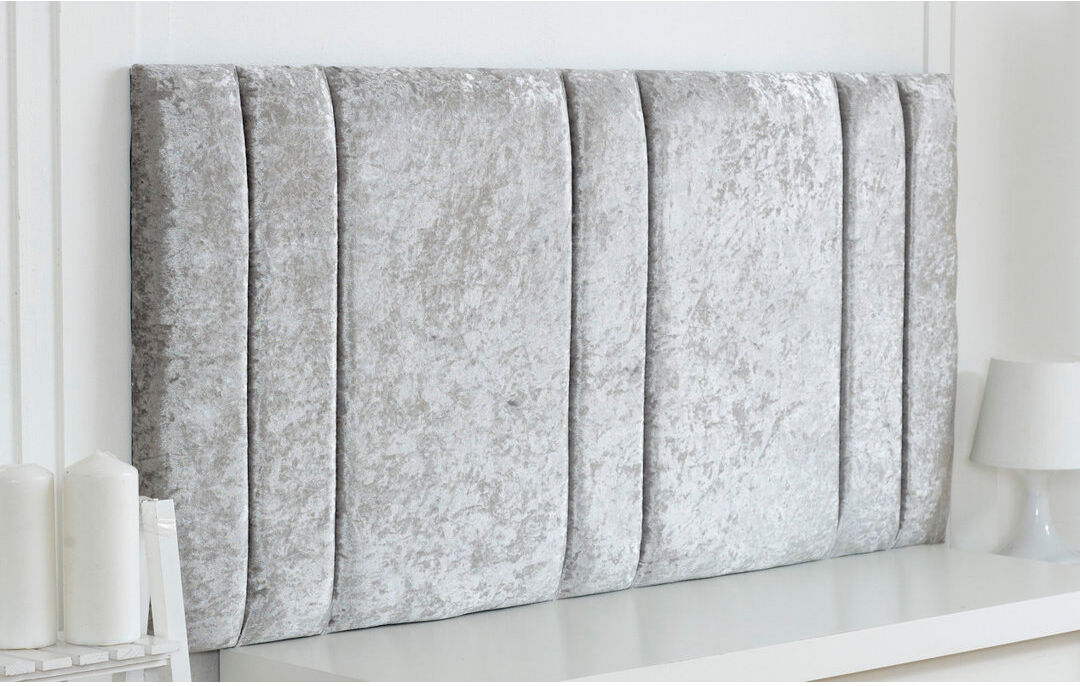Fairmont Park Upholstered Velvet Headboard Silver Double (4'6)