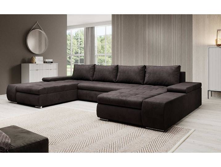 Designer Sofa Martino mit Schlaffunktion - Stoff - Grün - Luxusbetten24