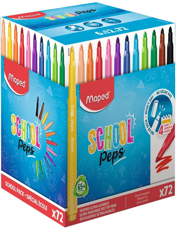 Pack 72 Feutres School COLOR Peps 2 School Pack - Maped