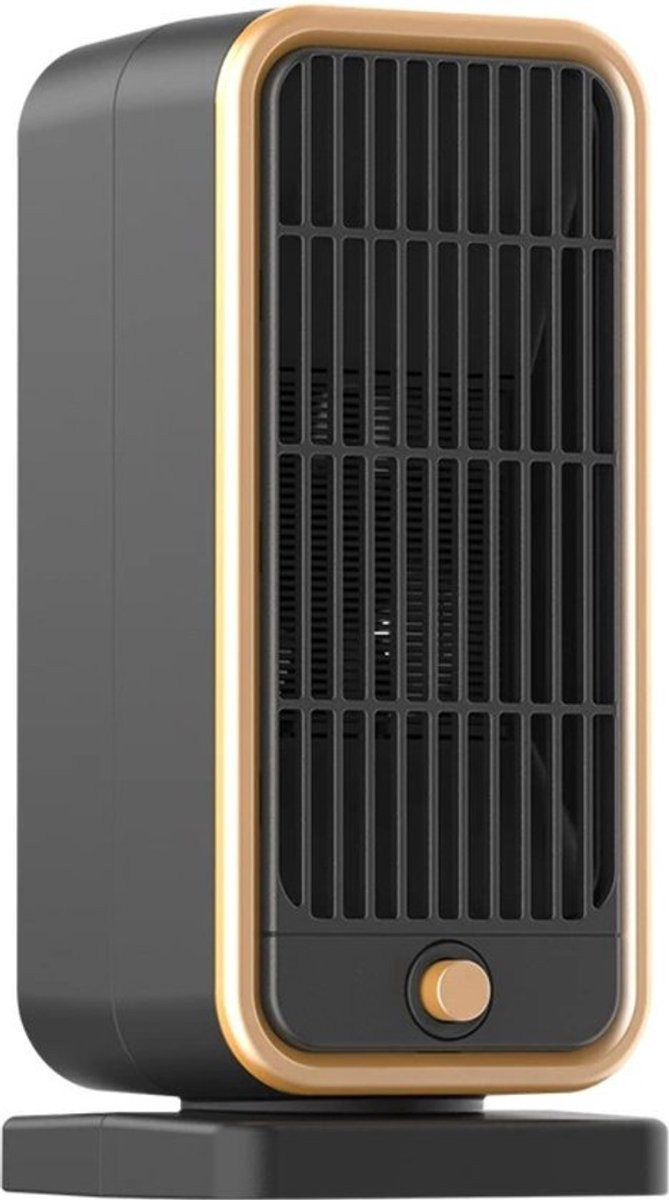 Moderne zwarte keramische ventilatorkachel met thermostaat en oververhittingsbeveiliging, vrijstaand en verplaatsbaar