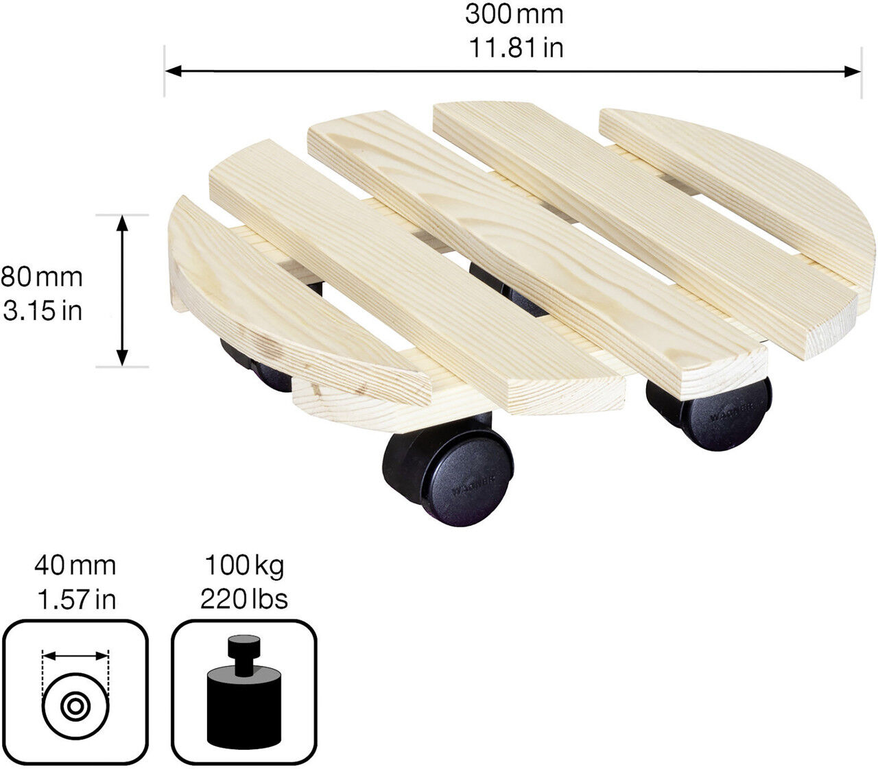 Wagner-System Wagner Multiroller Holz Ø 30 cm natur