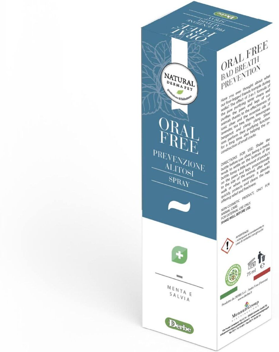 Derbe Natural Derma Pet by Spray Oral Free per Cani Prevenzione Alitosi 75 ml
