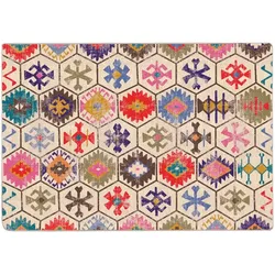 vidaXL Teppich Waschbar Mehrfarbig 160x230 cm Rutschfest