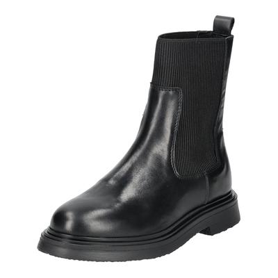 Stiefelette PAVEMENT "Pavement Stiefelette Leder/Textil", Damen, Gr. 37, schwarz, Leder, Textil, Schuhe Stiefelette