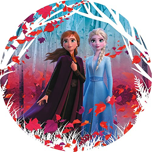 Komar Disney Frozen 2 Winter is coming rond zelfklevend fotobehang voor de kinderkamer, Diameter: 125 cm