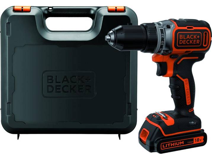 Black & Decker Akku-Bohrschr.18V 1\,5Ah\,buerstenlos\,Kof