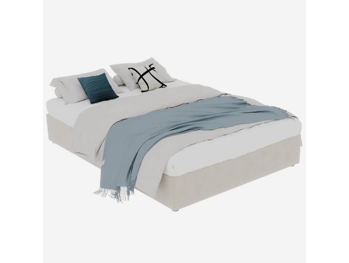 Wishdor Rahmenbett 160/200 cm in Beige, Metall, Rechteckig, 160x200 cm, Schlafzimmer, Betten, Polsterbetten