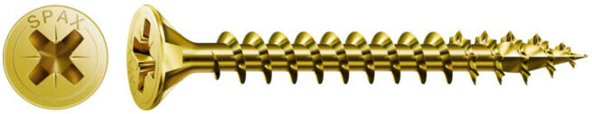 Spax Vis universelle 5 x 50 mm tête fraisée cruciforme Z filetage complet 4CUT YELLOX A2L (1081020500503)