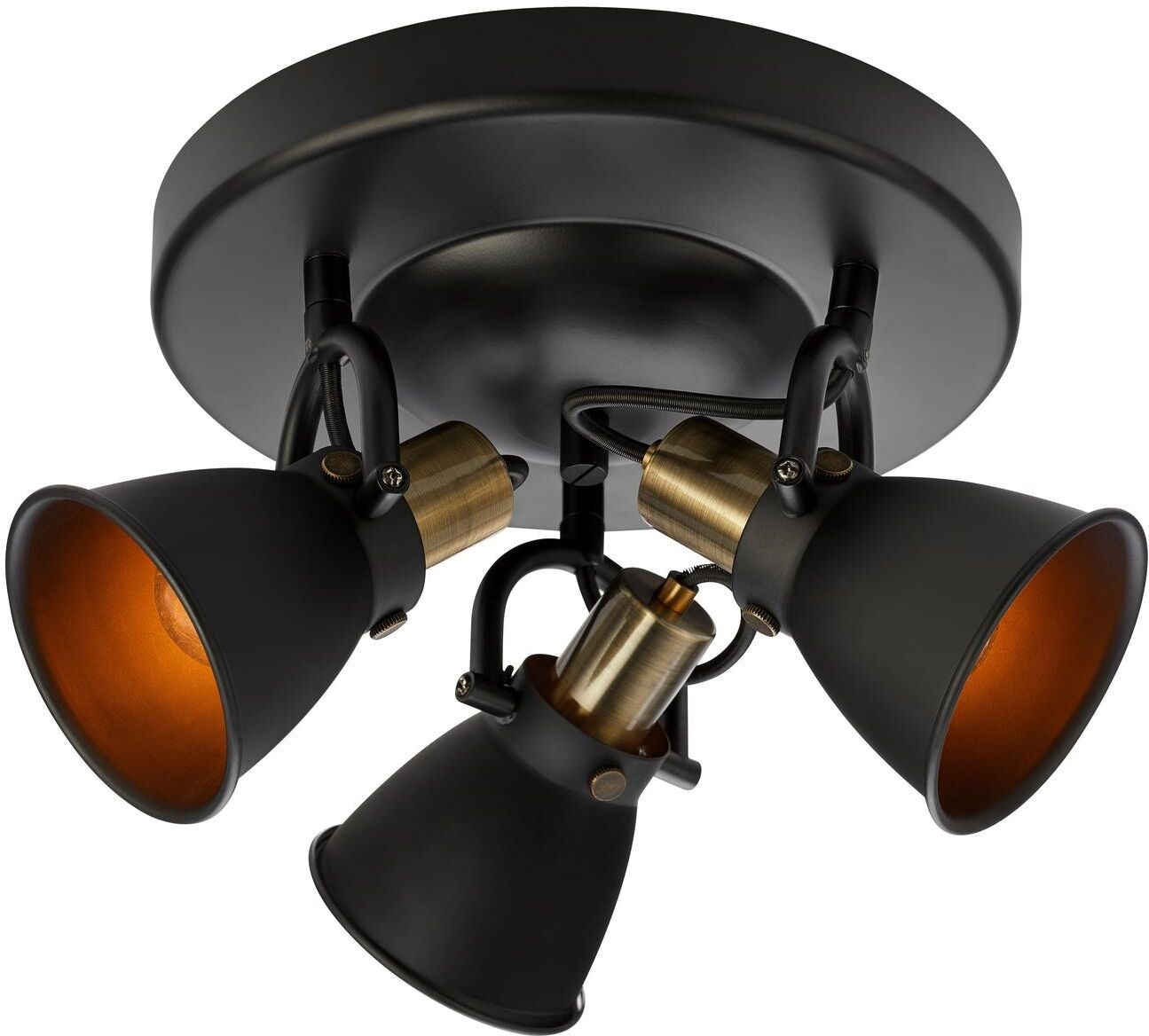 Deckenspot MARKSLÖJD "Alton 3L Schwa", schwarz, Ø:31cm, Leuchten, Deckenspot schwarz Ø 31cm