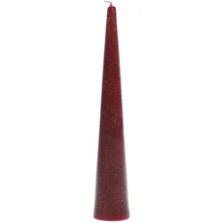 Chic Antique Stumpenkerze Kegel mit Glitzer, H25/Ø 4 cm, cherry