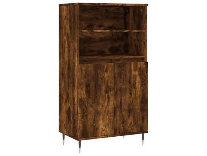 Roanoer Highboard Räuchereiche 60x36x110 cm Holzwerkstoff Kompakter Schrank mit 6 Fächern für Wohnzimmer und Schlafzimmer, hält Alltagsgegenstände ordentlich und staubgeschützt.