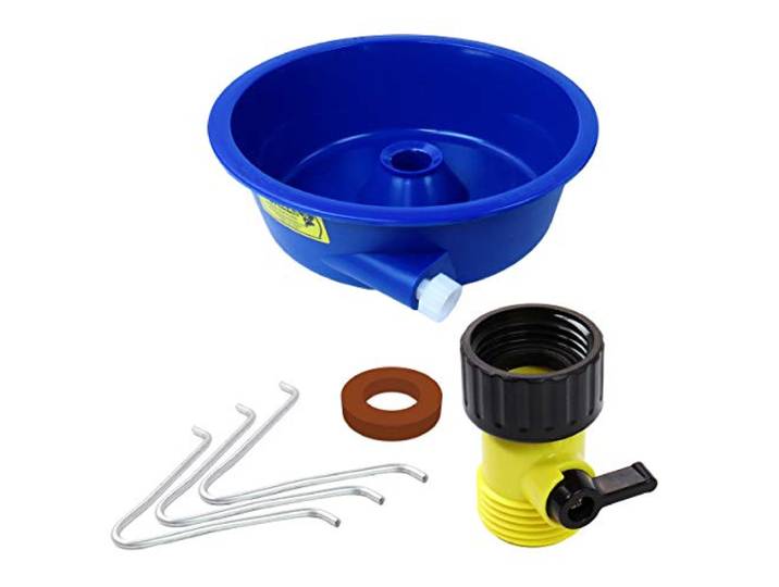 Blue Bowl Goldene Konzentratorschale mit Regelventil, Drahtbeinen und Anleitung