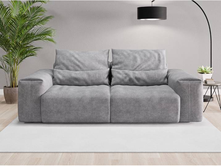 Einzelsofa Denver - Grau (Dunkelgrau) - Cordstoff