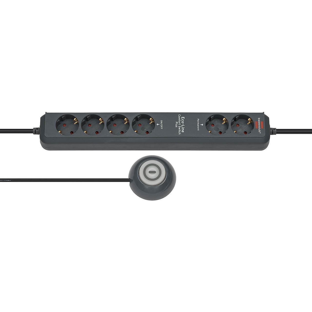 1.50m Brennenstuhl Eco-Line Steckdosenleiste mit Fußschalter Anthrazit 6 (1159560516)