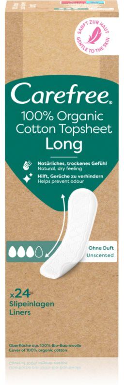 Carefree Organic Cotton Long protège-slips 24 pcs