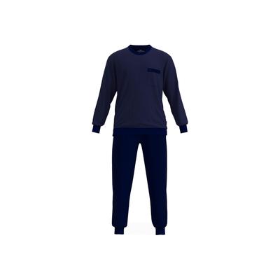 Schlafanzug GÖTZBURG "Pyjama Valencia Pyjama lang Frottee", Herren, Gr. XXL, blau, Obermaterial: 80% Baumwolle CO. 20% Polyester PES., Homewear-Sets Schlafanzug